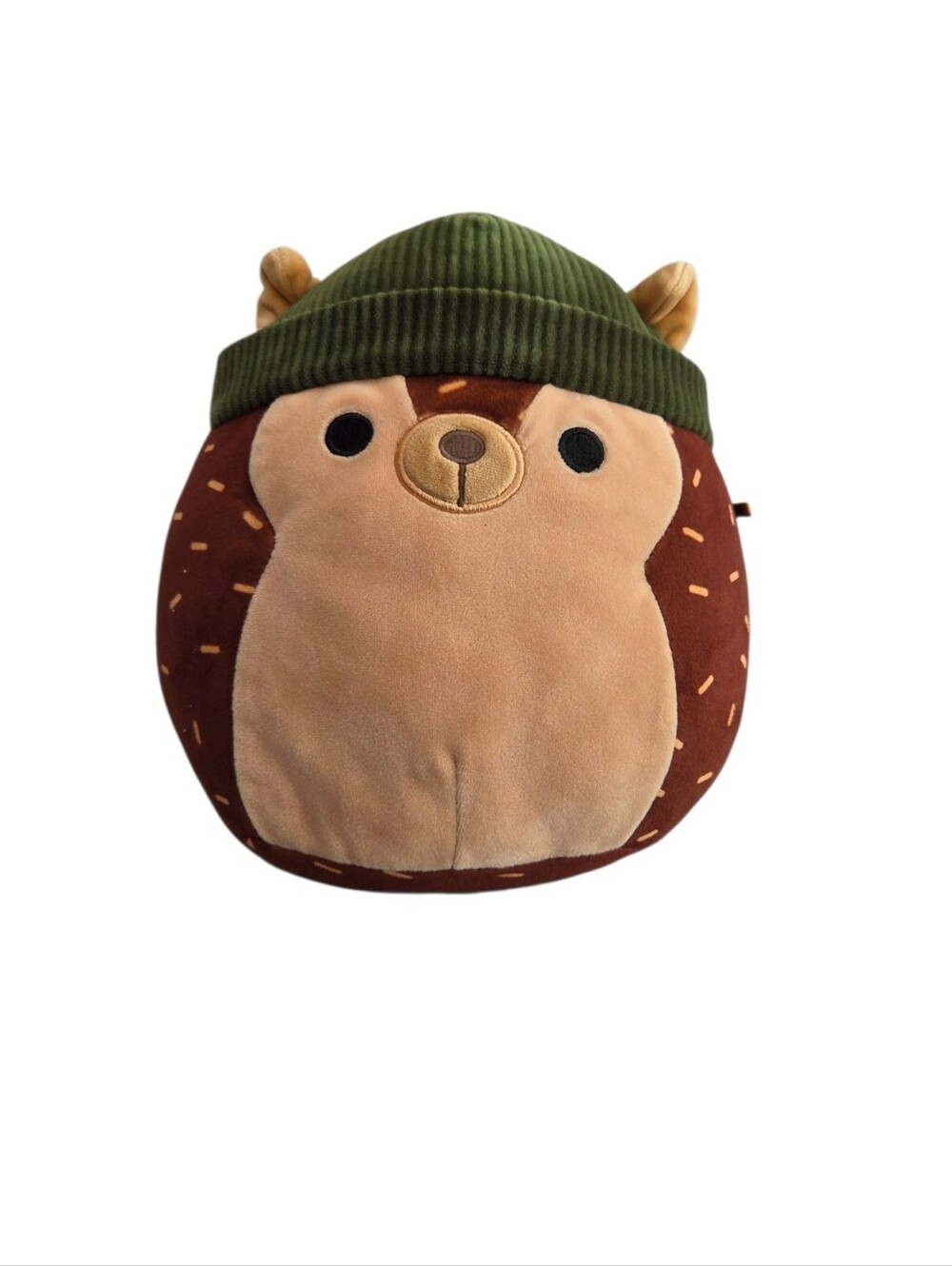 Squishmallows 7.5" Hans the Hedgehog with Green Beanie Hat 2024 Harvest Squad